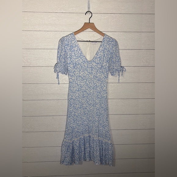 Lost & Wonder Seaside Breeze Midi Dress in Sky Blue Floral, Size Small - Picture 4 of 9